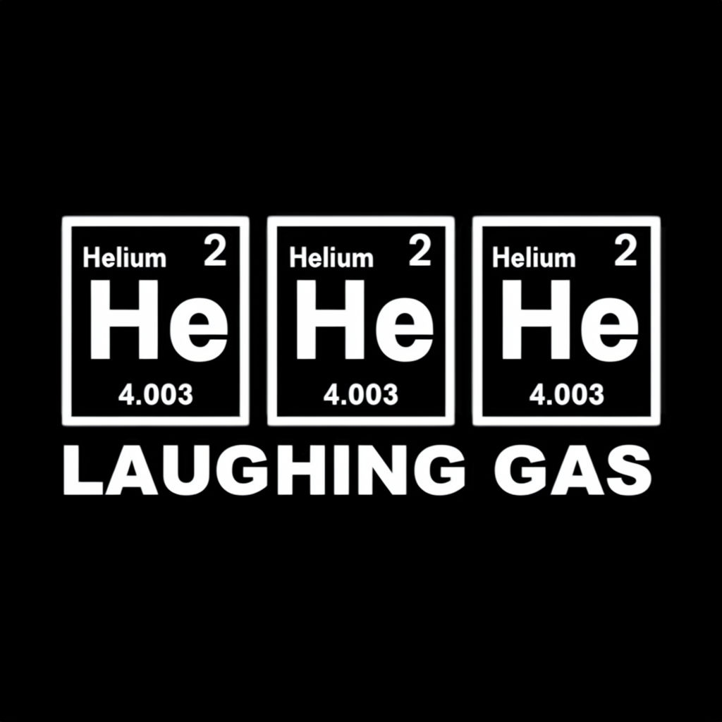 Playful Helium Laughing Gas Typography T-shirt