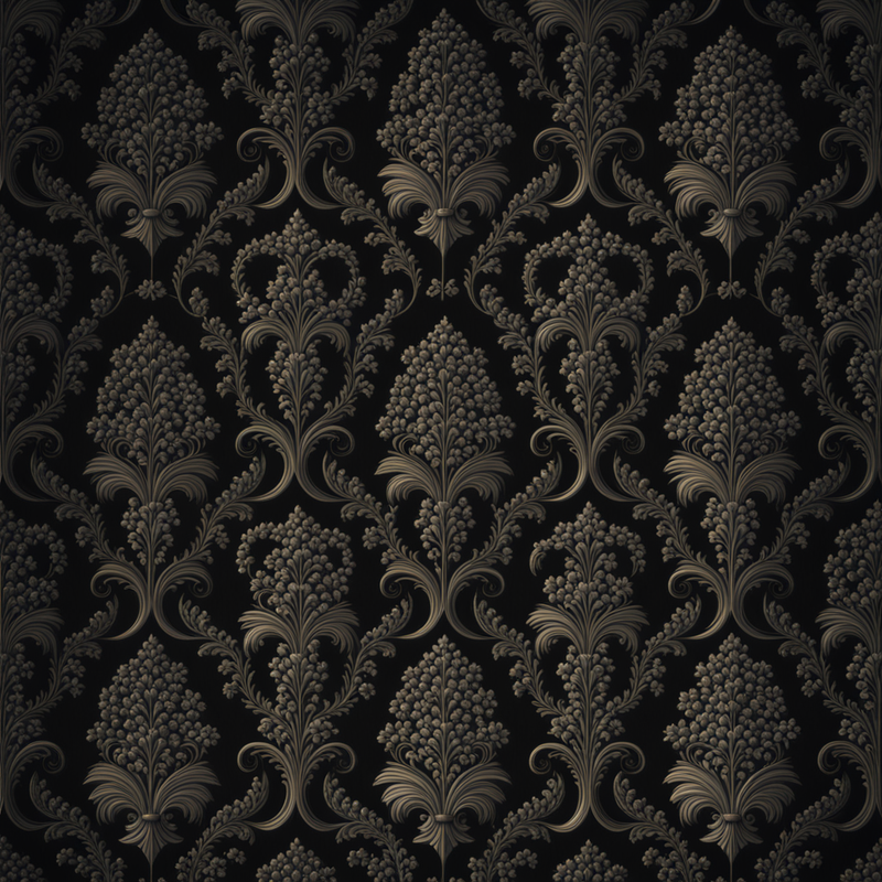 Rococo Wallpaper With Subtle Design In Black In The Style Of By 