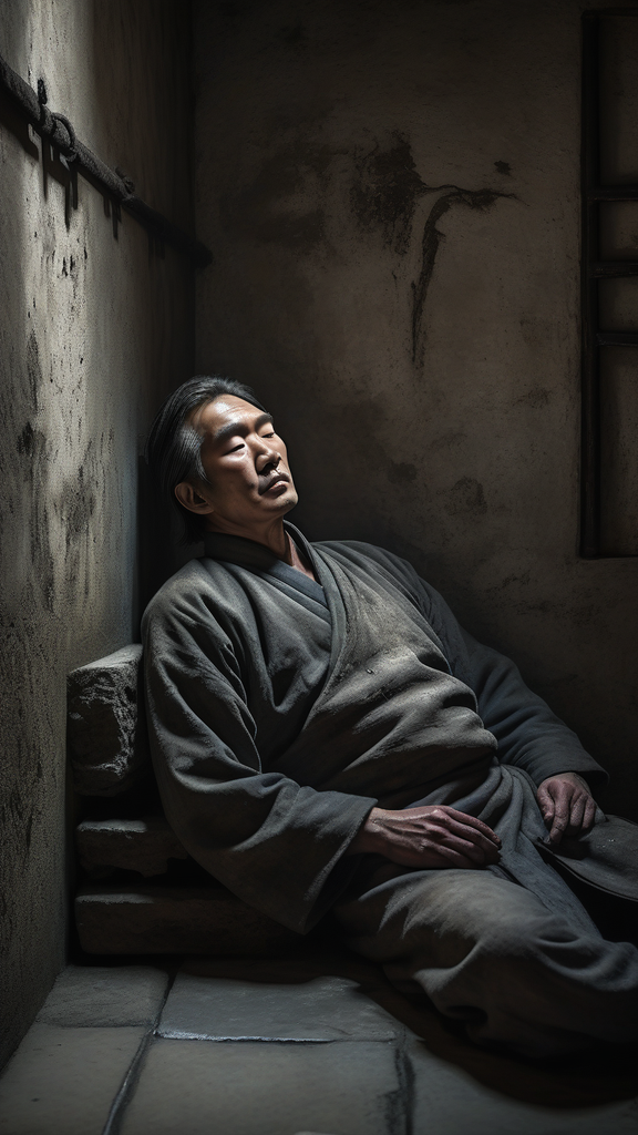 Han Feizi reclining with eyes sealed shut in an ancient Chin... by 최성호 ...