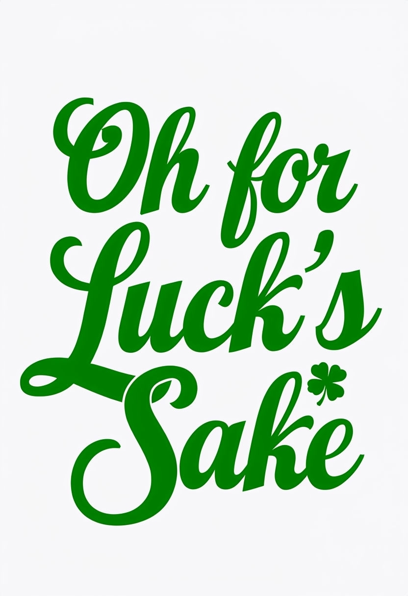 Oh for Luck's Sake Elegant Irish Quote Poster