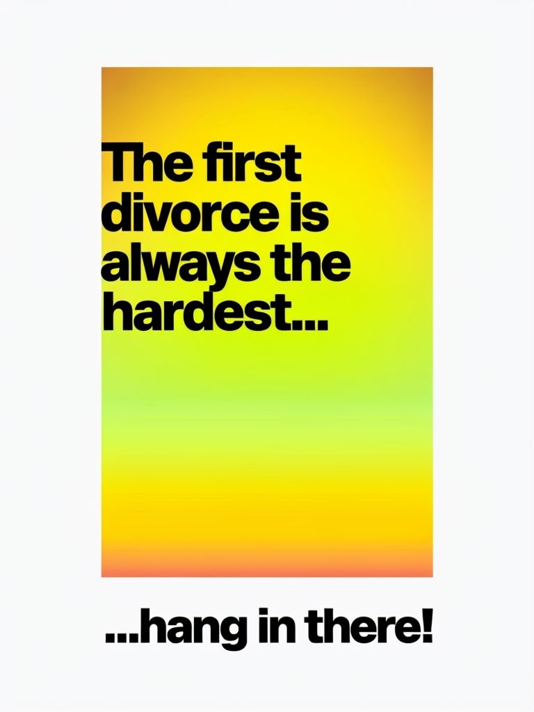 Uplifting Divorce Encouragement Message Art Card Design
