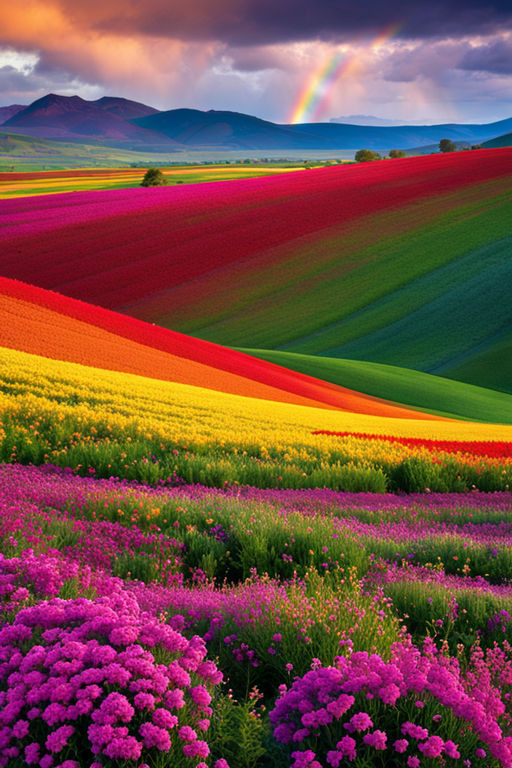 The Rainbow Valley A valley where rainbows arch across the by