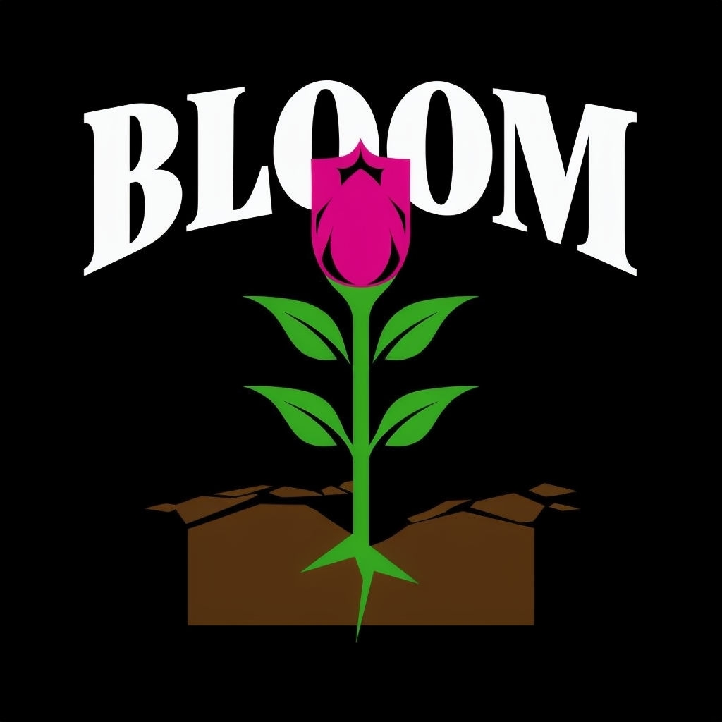 Modern Blooming Resilience Plant Graphic T-Shirt
