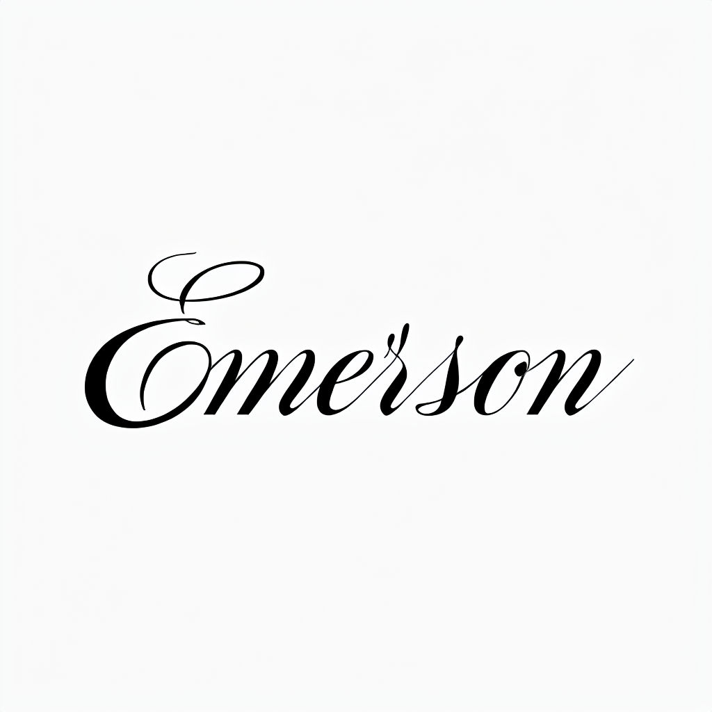 Elegant Cursive Emerson Typography Design Monogram