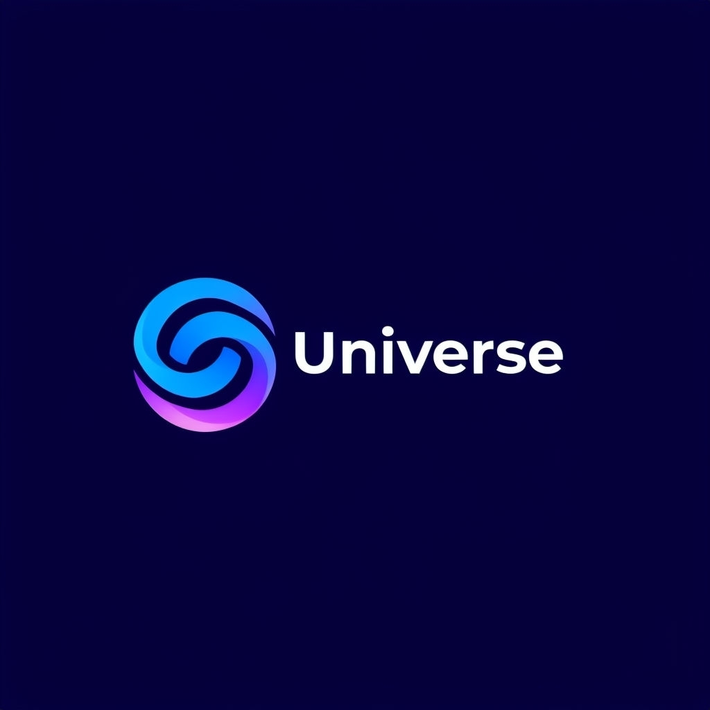 Minimalist Interconnected Planet Universe Logo Design