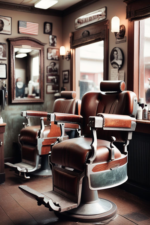 A classic barbershop interior: Include a worn leather barber... by ...