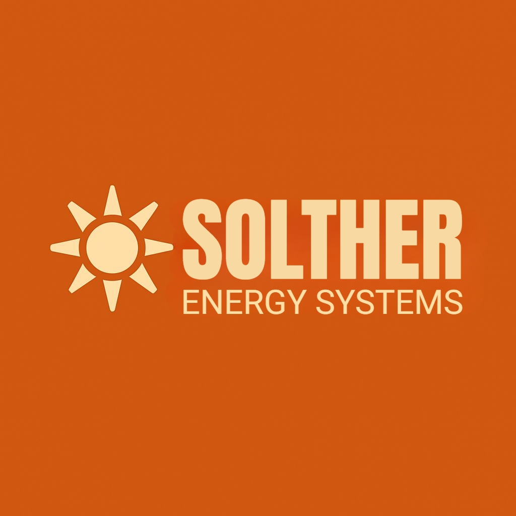 Minimalist Logo for Solether Energy Systems on Amber Background Logo