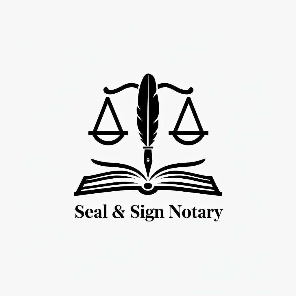 Minimalist Legal Seal & Sign Notary Logo Design