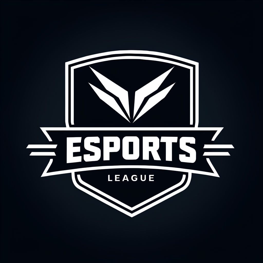 Modern Minimalist Esports Shield Logo on Black Background - Playground