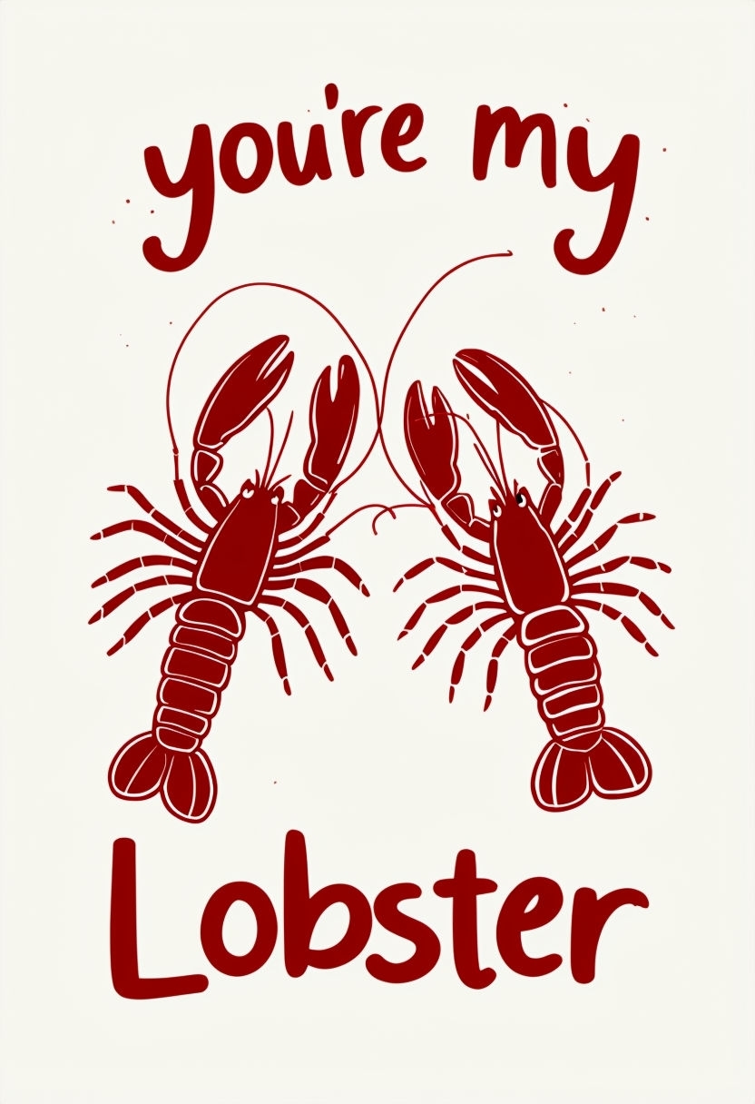 You're My Lobster Minimalist Illustration Poster