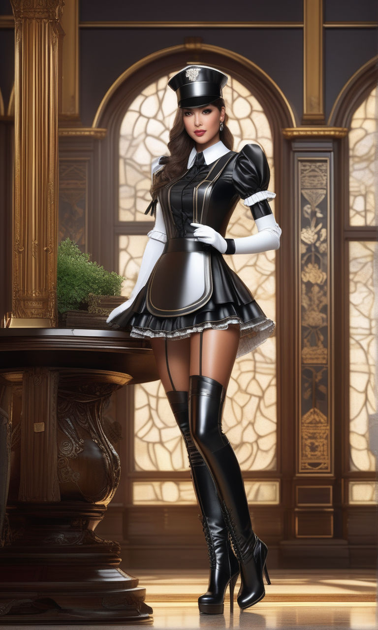 skin tight maid outfit