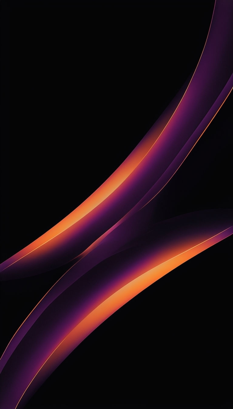 Sleek Neon Gradient Curved Lines Abstract Digital Art Mobile Wallpaper