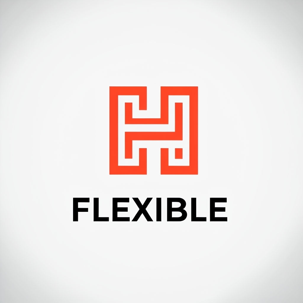 Minimalist Red Geometric H Logo Design for Flexibility Logo