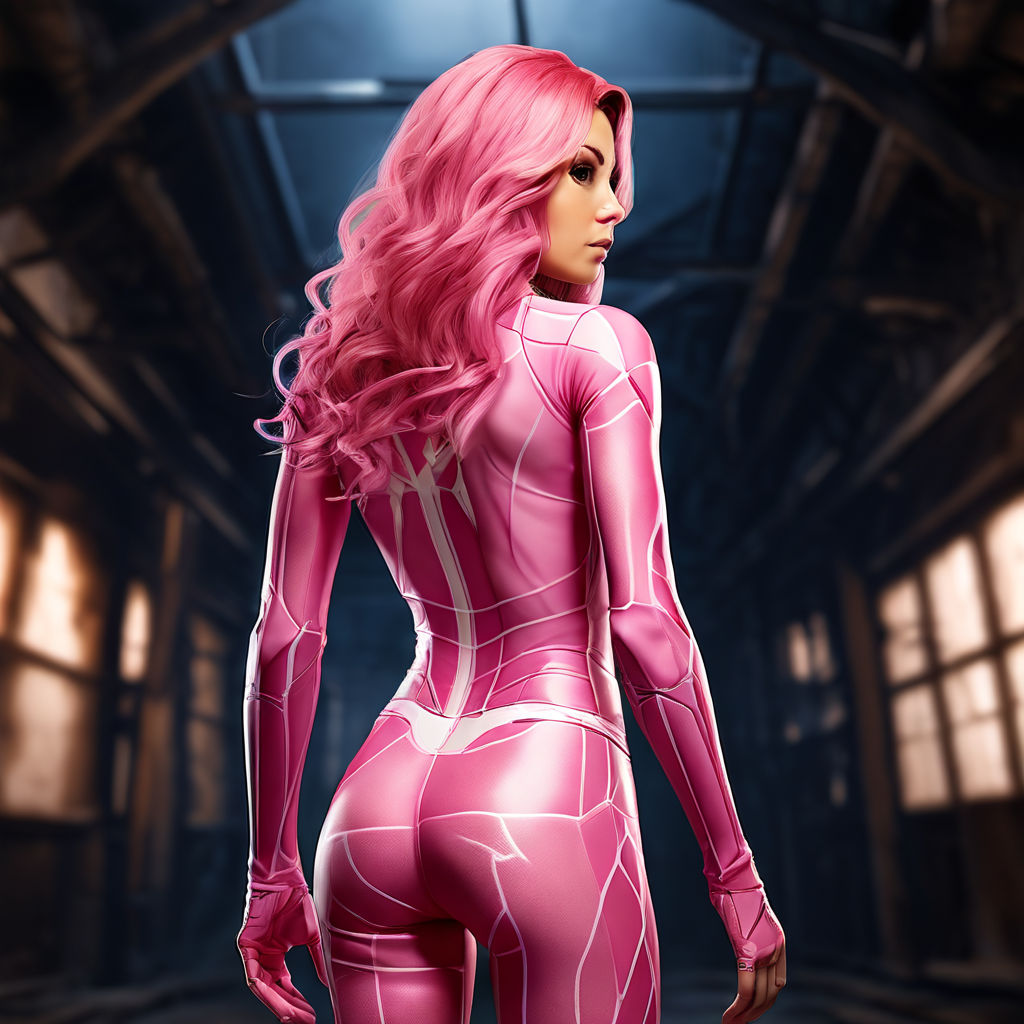 light pink latex superhero suit