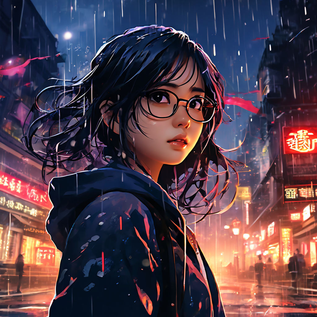 Cartoon Asian Girls Glasses Nude - nude. NSFW. longhair. umbrella. girl. glasses. tattoo. mask\