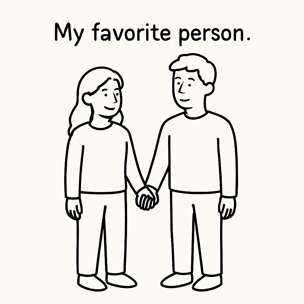 Minimalist Line Drawing of Two Figures Holding Hands Mug