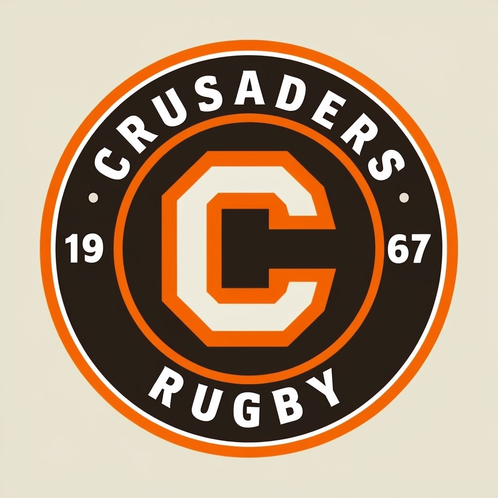 Vintage Circular Logo for Crusaders Rugby Team 1967