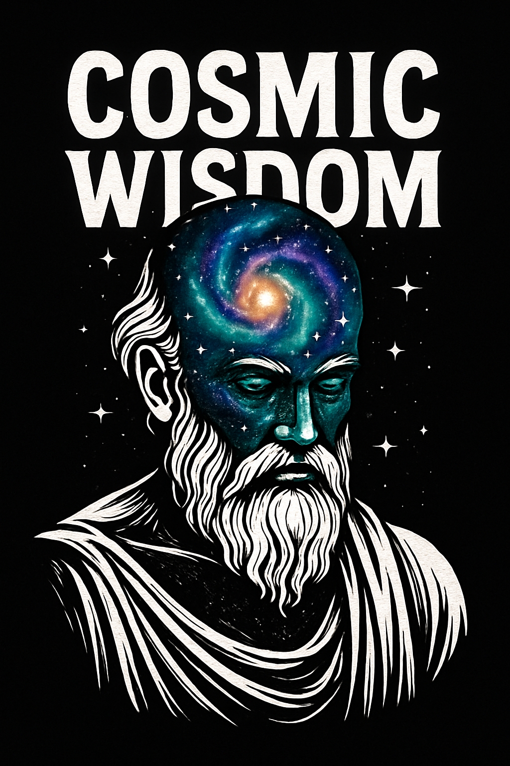 Cosmic Wisdom Greek Philosopher Illustration T-Shirt