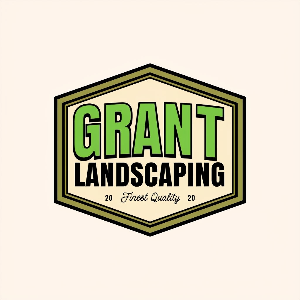 Modern Elegant Grant Landscaping Minimalist Logo Design Hats