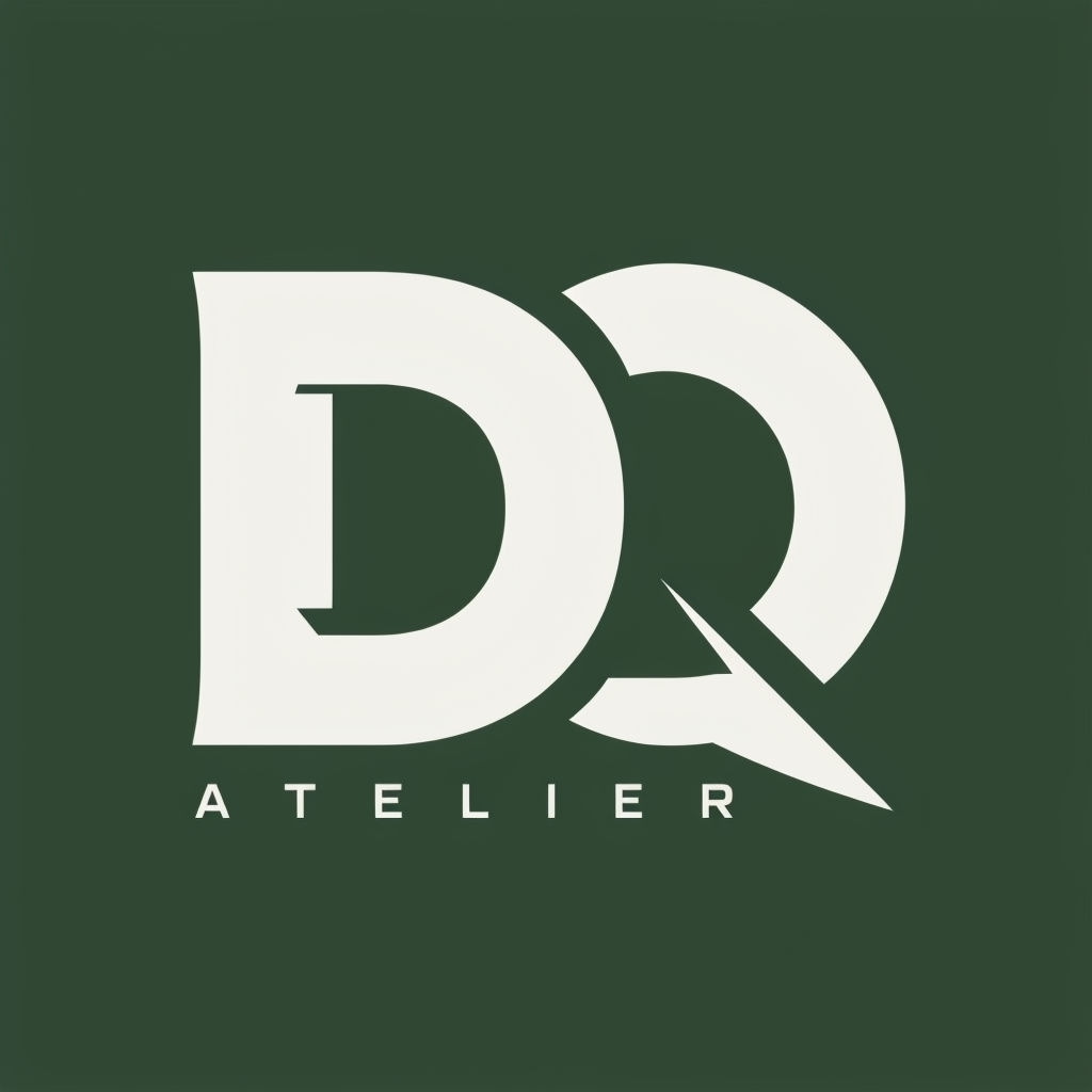 Elegant Green and Off-White DQ Monogram Logo Design Monogram