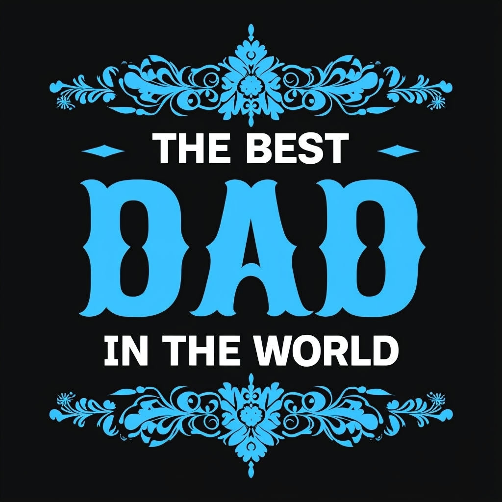Best Dad in the World Floral Design T-Shirt