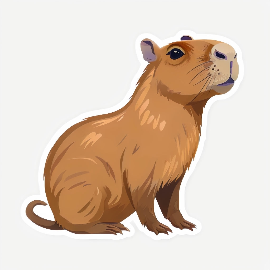 Realistic Capybara Animal Illustration Sticker