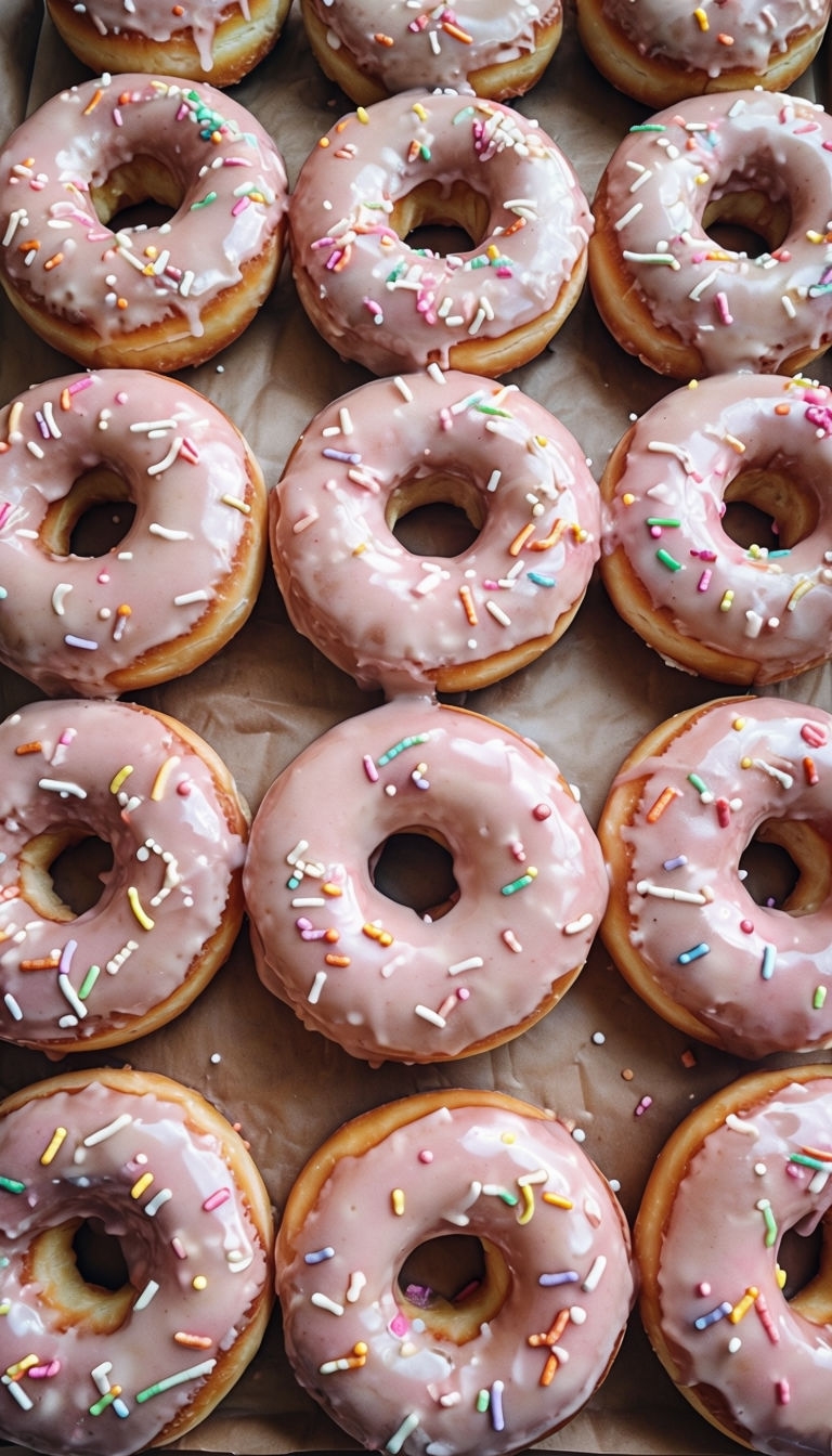 Vibrant Pink Iced Donuts with Colorful Sprinkles Phone Case Cover