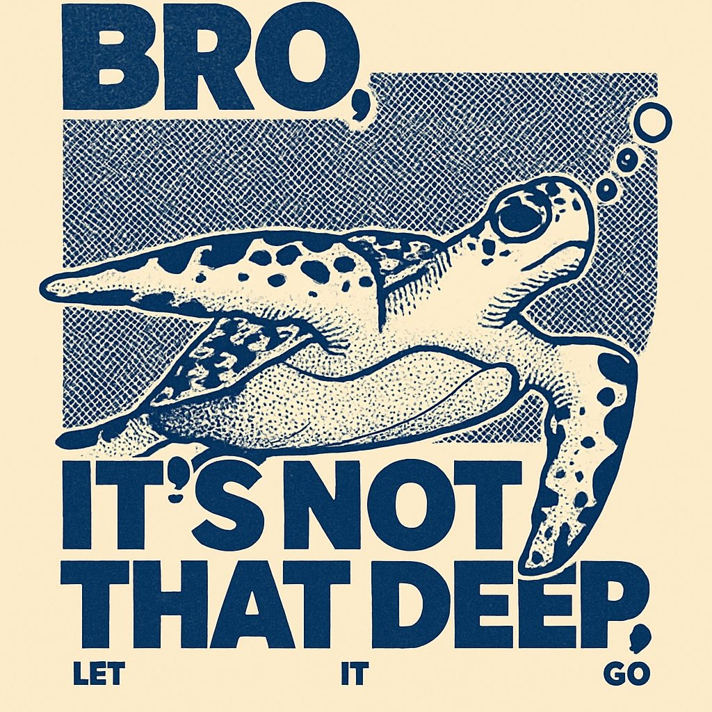 Vintage Sea Turtle Retro Illustration with Text T-Shirt