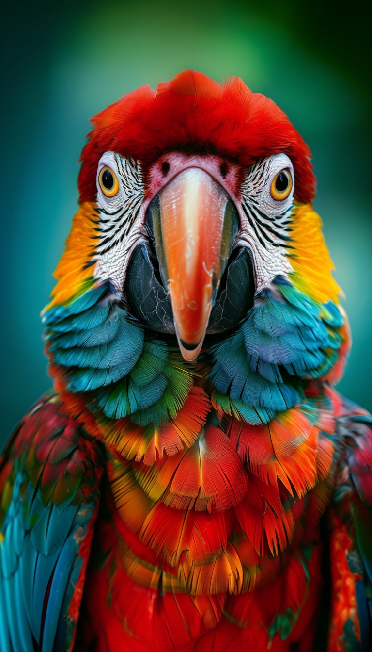 Vibrant Close-Up Macaw Face Photography Phone Case Cover