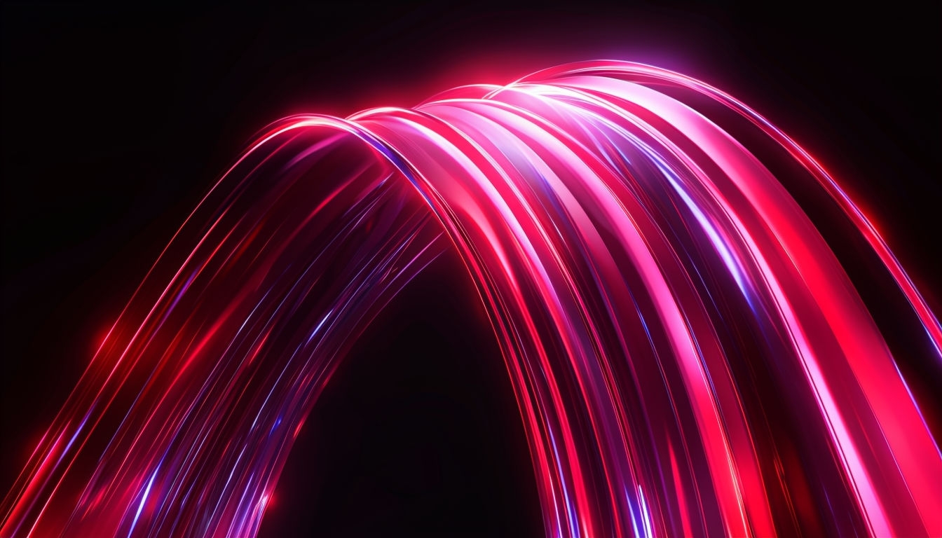 Dynamic Crimson Abstract Light Trails Digital Background