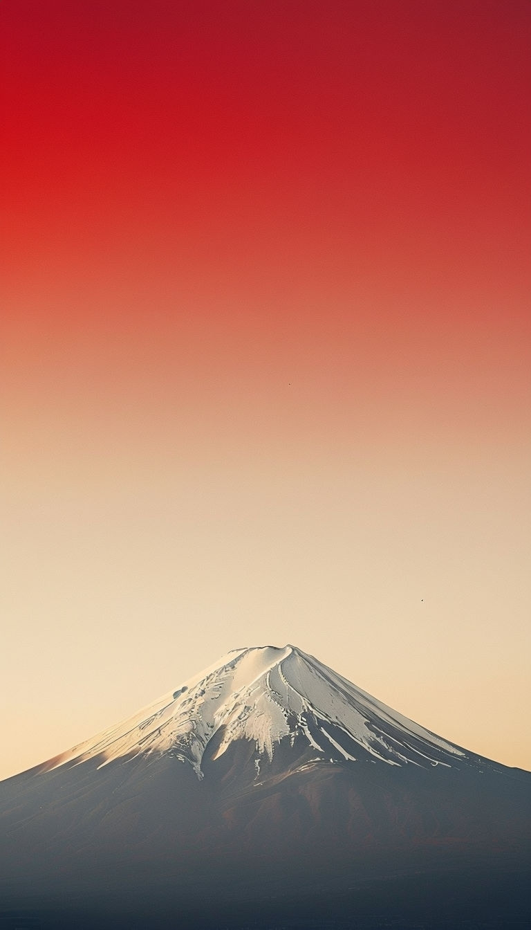 Minimalist Mount Fuji Sunset Landscape Photography Mobile Wallpaper