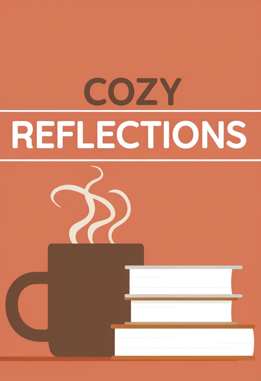 Cozy Reflections Journal Cover with Mug and Books Illustration EBook Cover