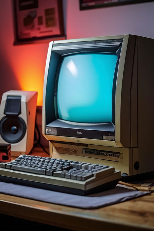 Old computer font side on a desk by pritam biswas playground