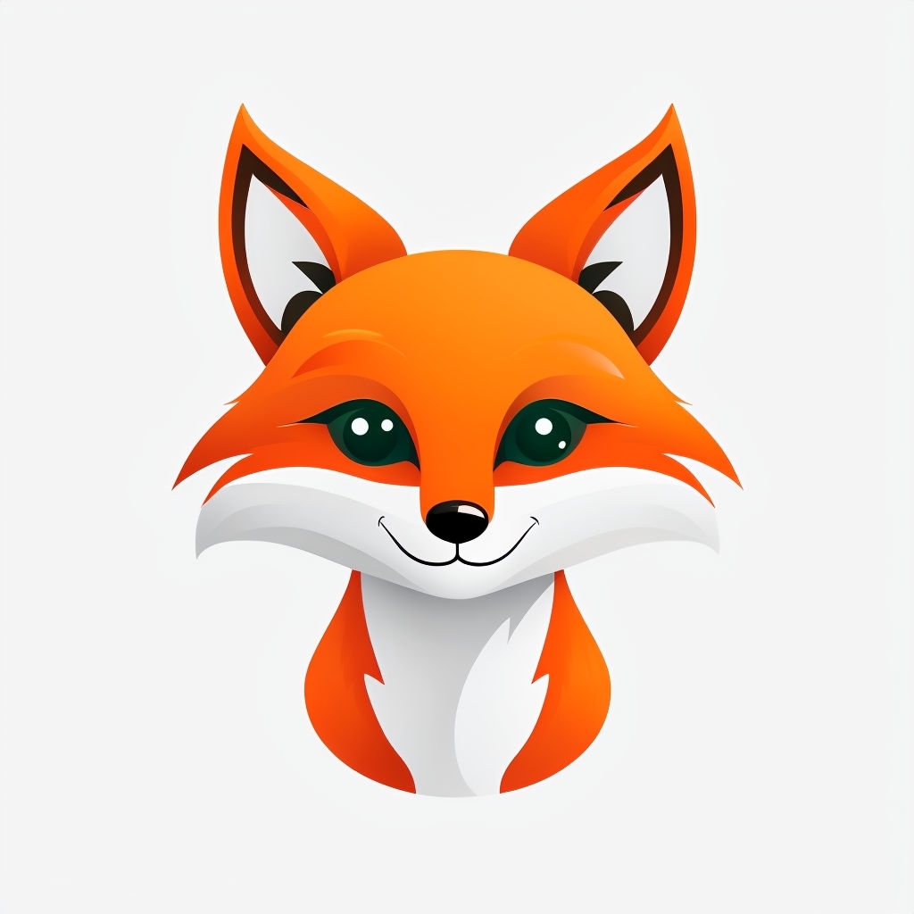 Stylized Cheerful Fox Character Illustration Sticker