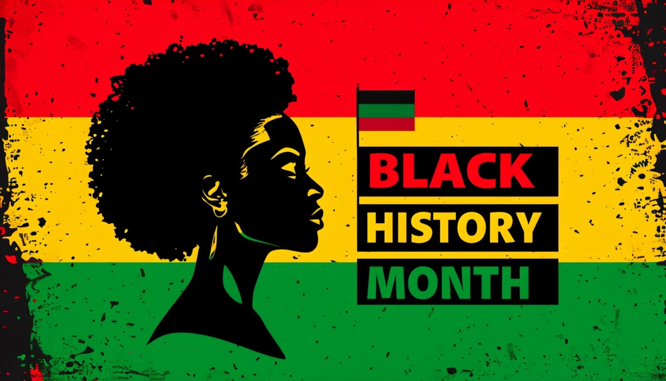 Celebratory Black History Month Afro Woman Vector Background