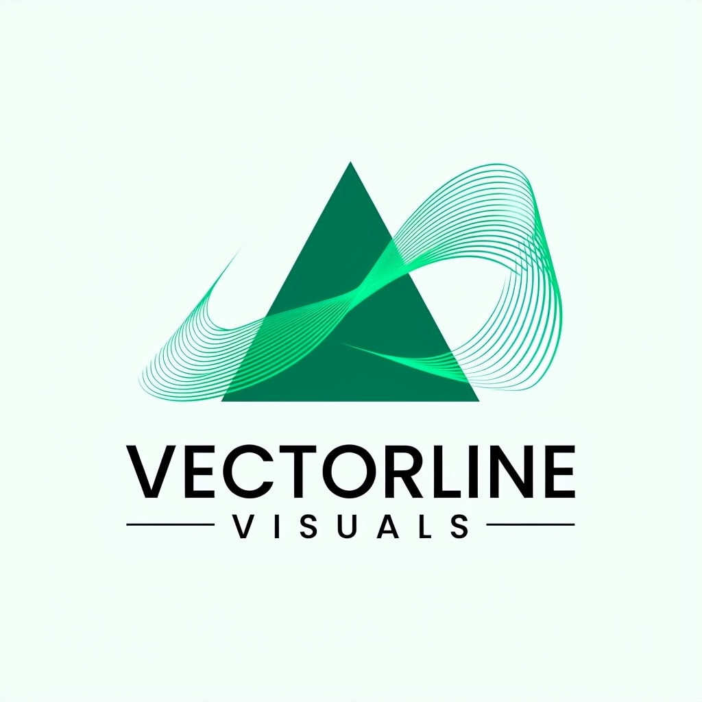Minimalist Black and Green Vectorline Visuals Logo Design
