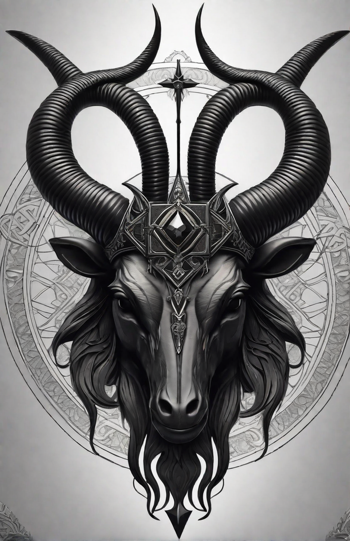 Baphomet inverted cross dark creature caricature by Larry Guterson ...