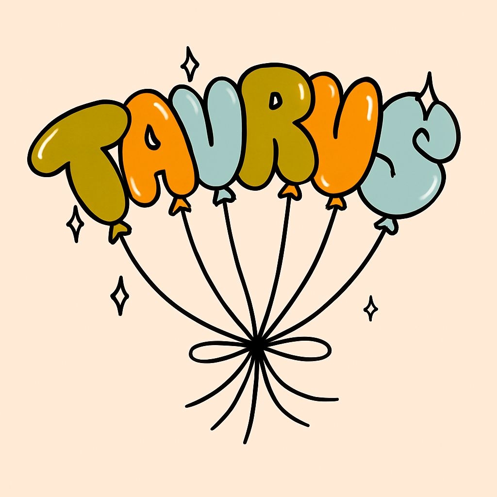 Playful Balloon Letters Taurus Cartoon Design T-Shirt