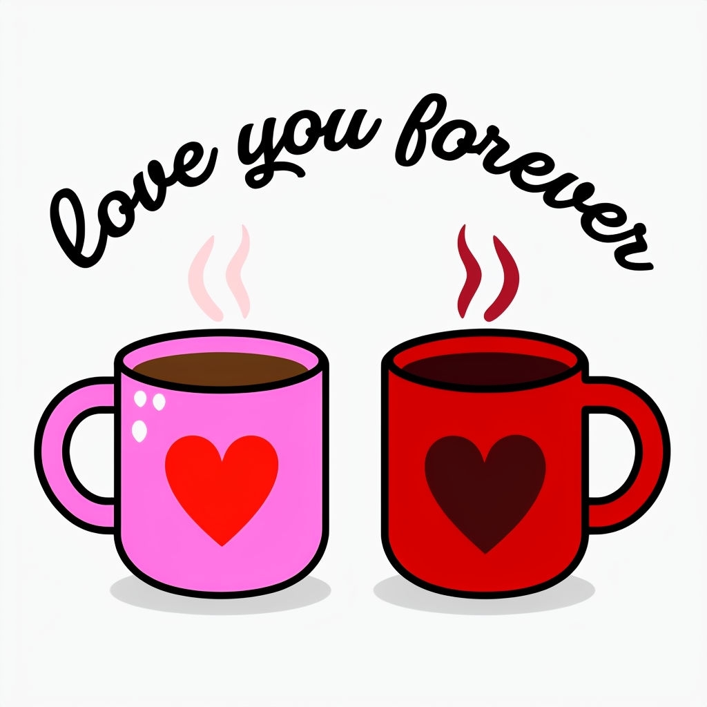 Romantic Love You Forever Mugs Illustration Design Mug