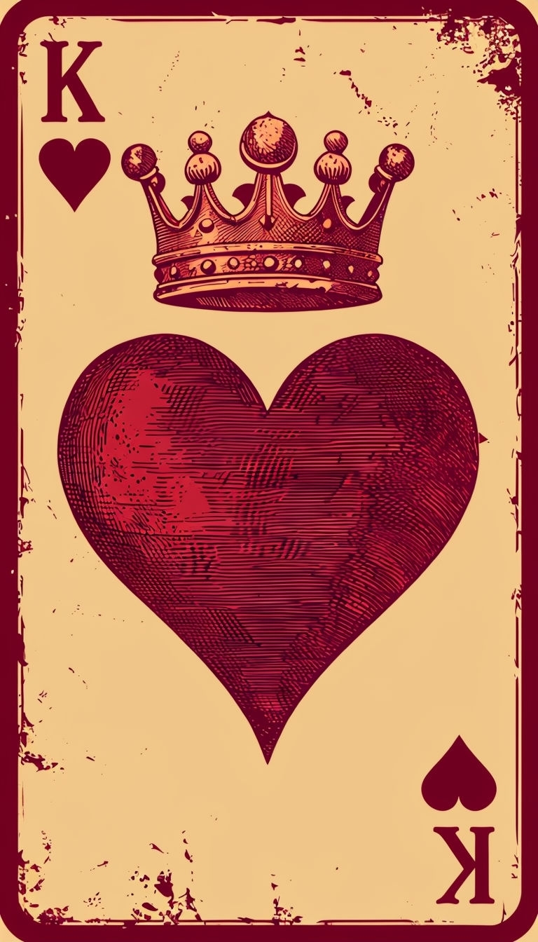 Vintage King of Hearts Playing Card Design for Phone Case Cover