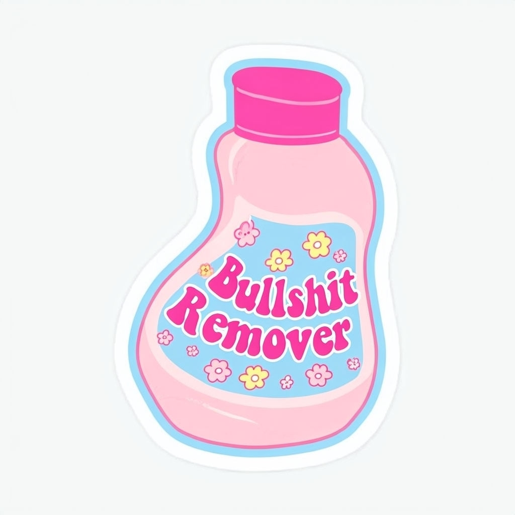 Kawaii Bullshit Remover Cleaning Product Bottle Sticker
