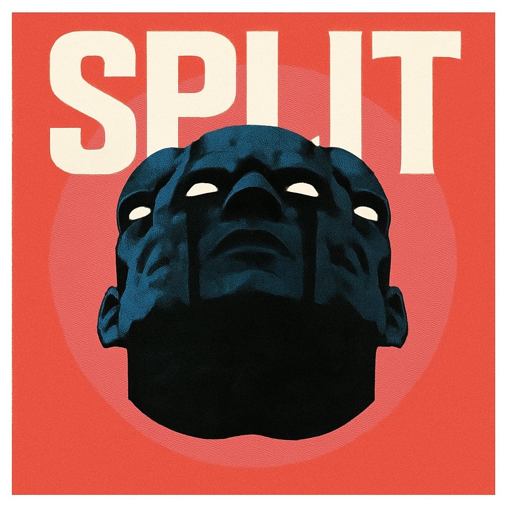 Surrealistic Split Heads Graphic Design Art for Spotify Album Cover