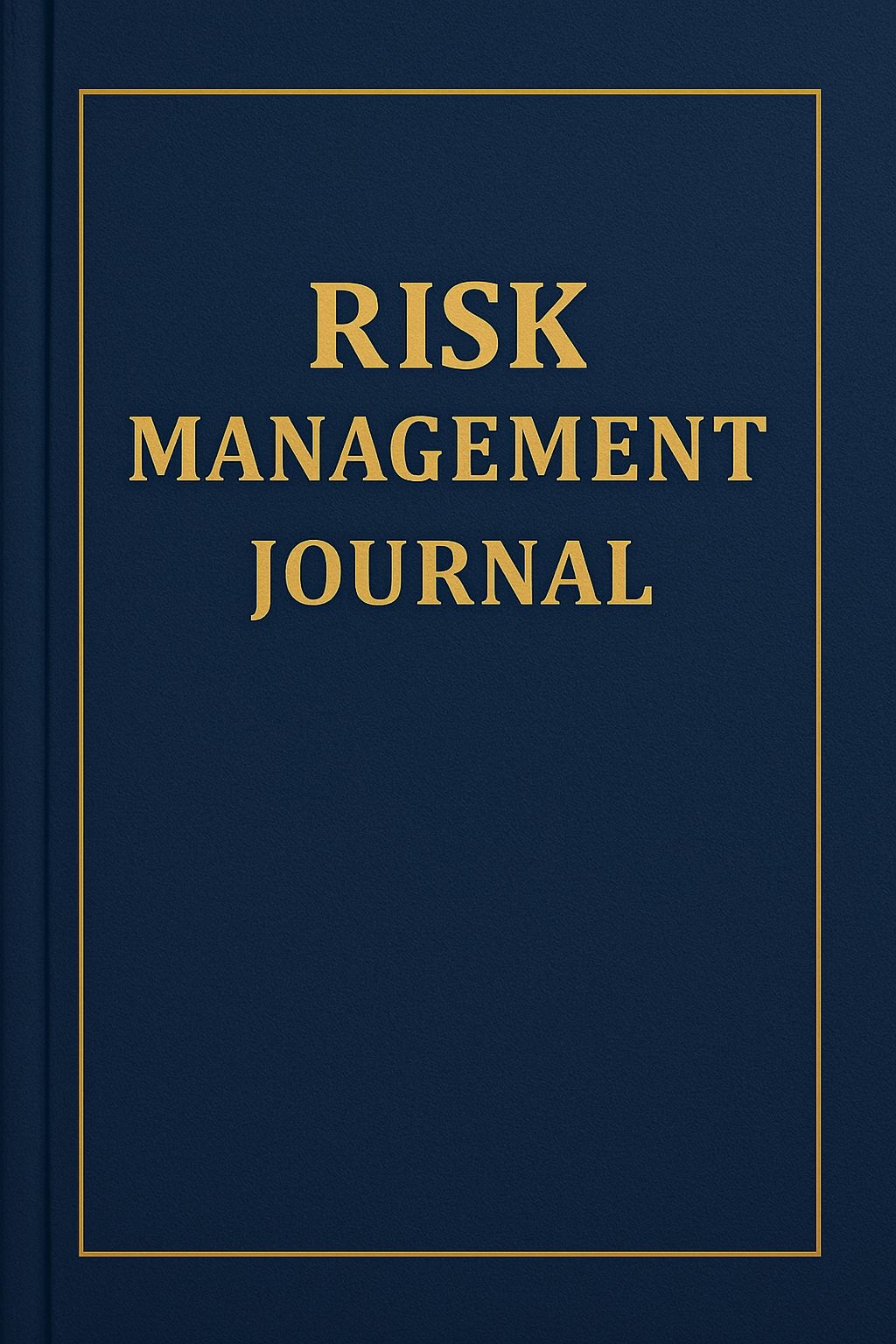 Elegant Gold Text on Navy Blue Risk Management Journal Cover EBook Cover