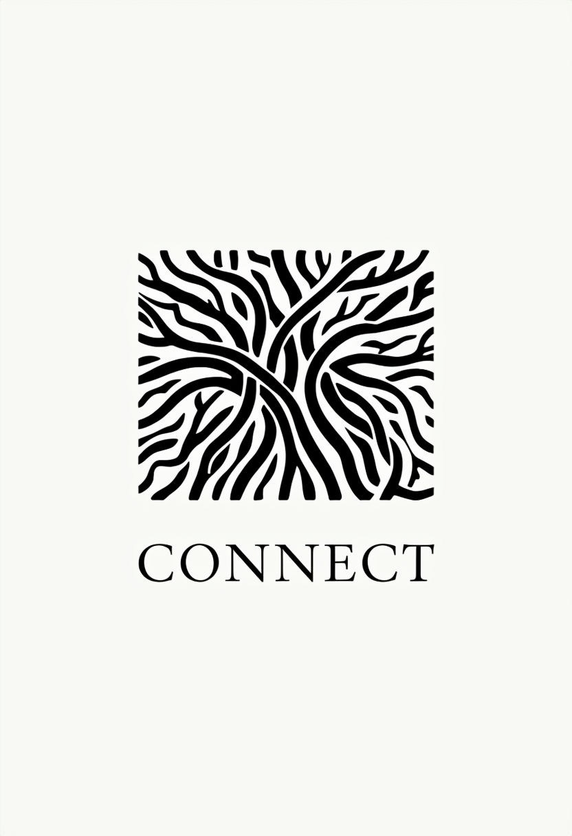 Minimalist Organic Connect Logo with Intertwining Forms
