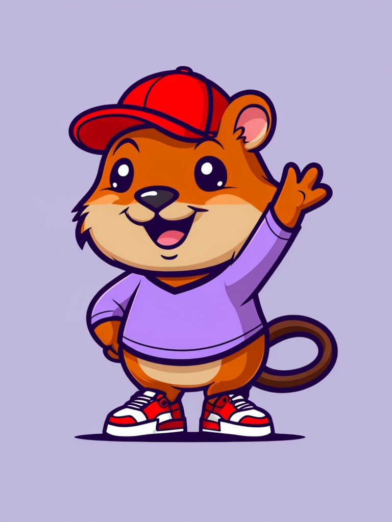 Cheerful Cartoon Guinea Pig Character Illustration