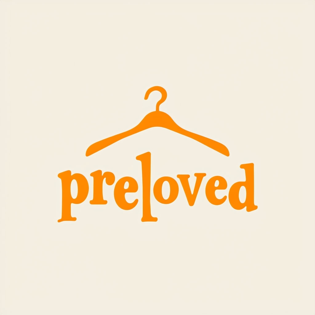 Amber Orange Minimalist Hanger Preloved Logo Design