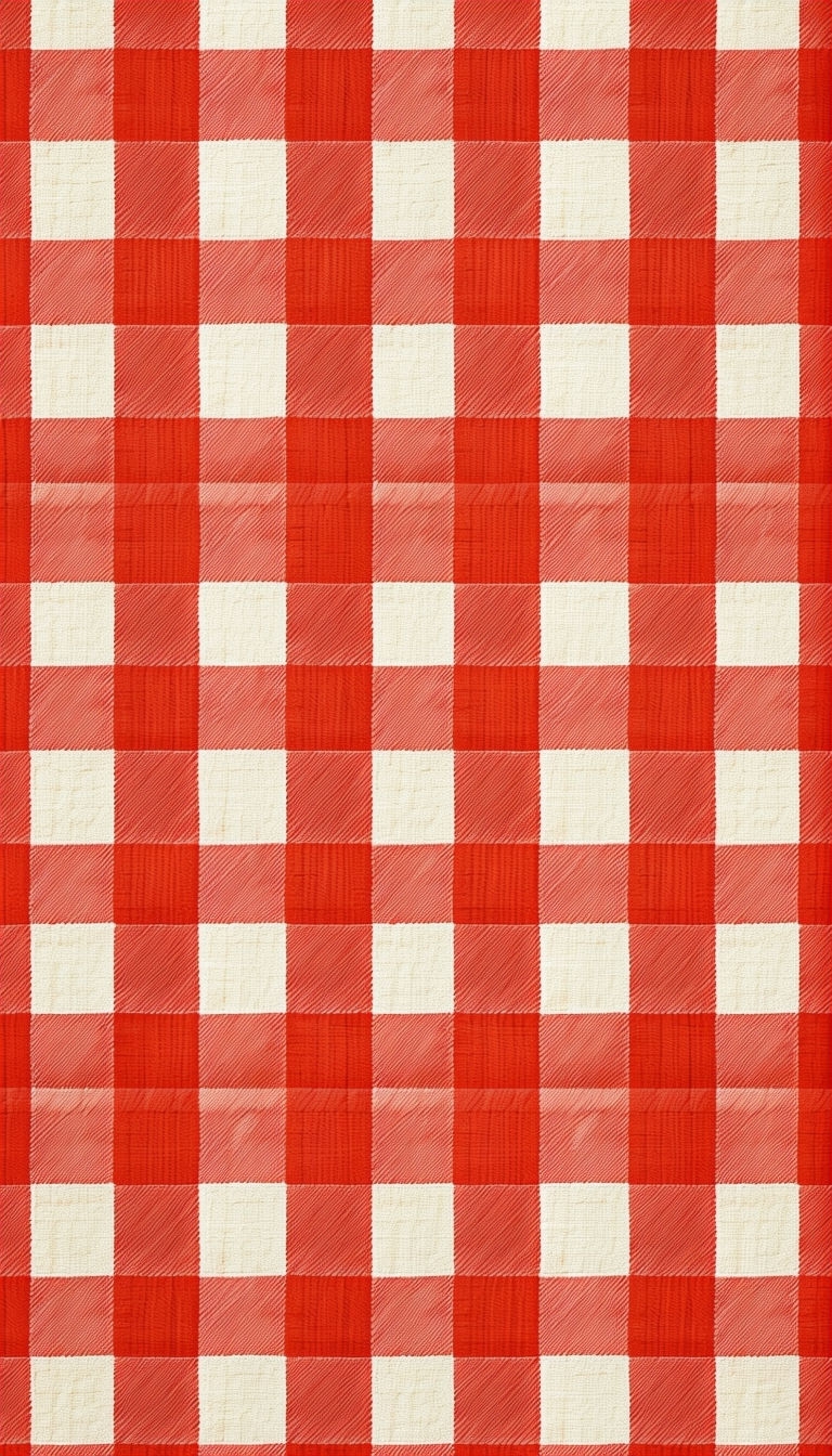 Vibrant Red and Ivory Gingham Patterned Phone Case Cover