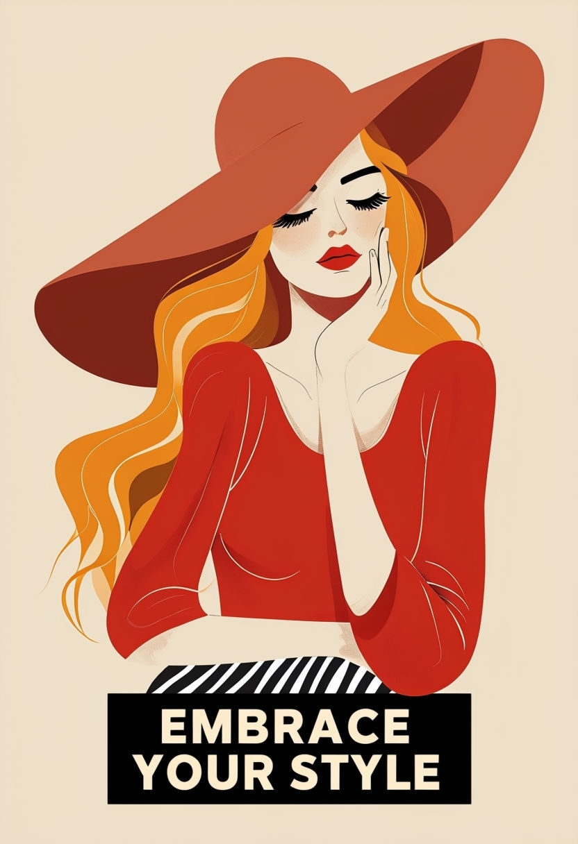 Empowering Minimalist Woman Illustration Embrace Your Style Poster