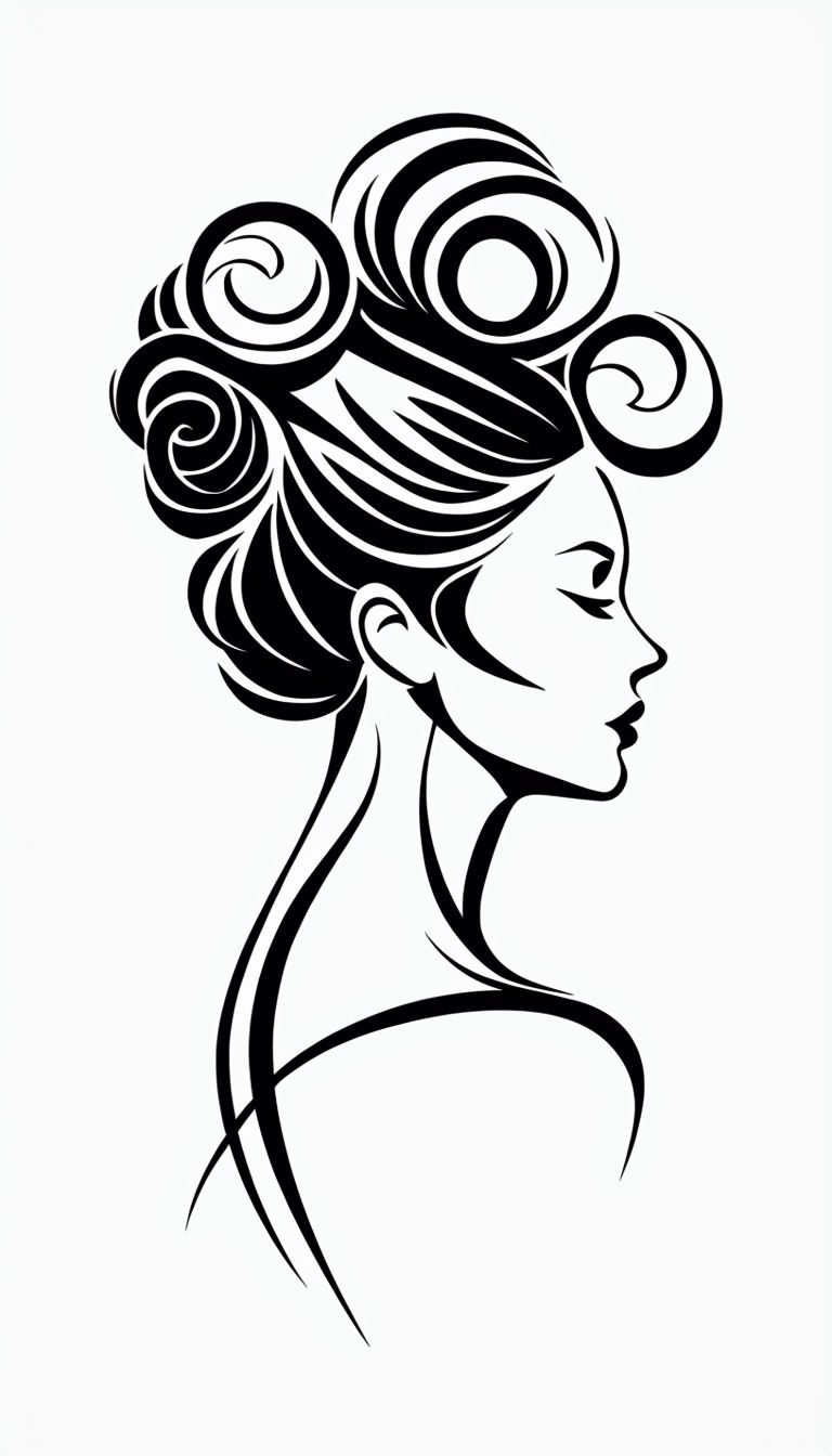 Elegant Minimalist Female Profile Line Art Design Art