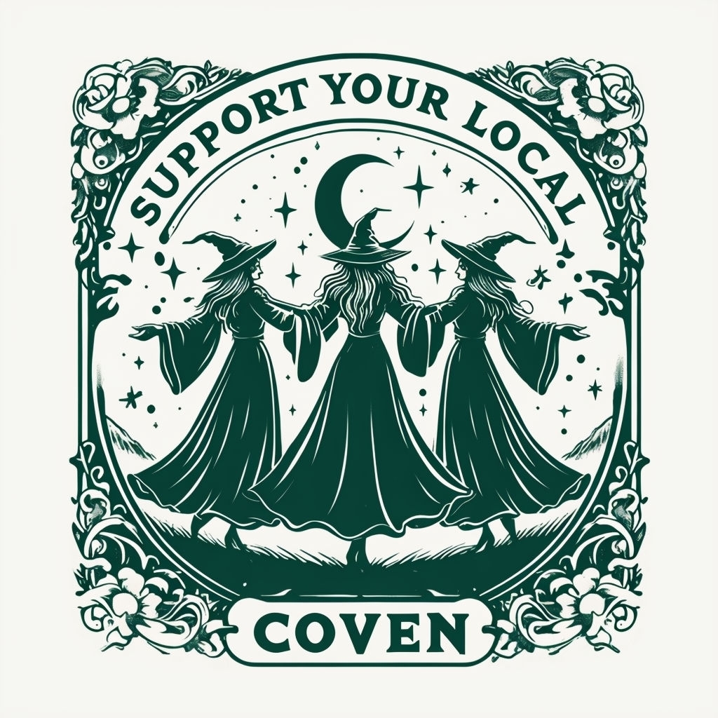 Vintage Witches Support Your Local Coven T-Shirt